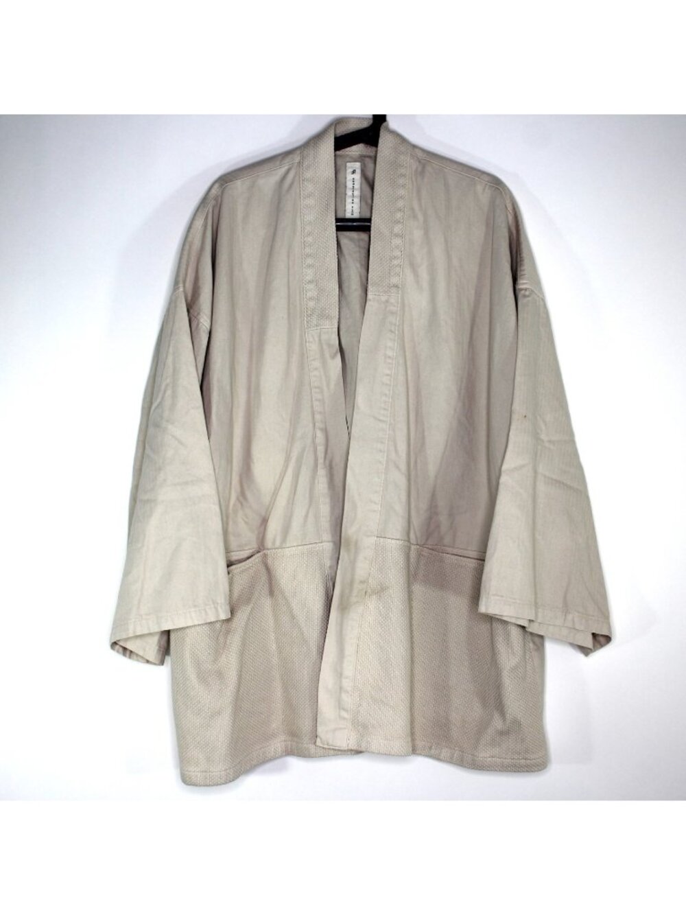 Prospective Flow Mens Medium Norato Herringbone Sashiko Noragi Open Jacket H1023